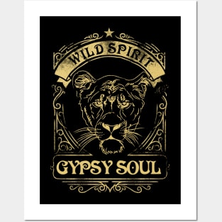 Lion - Wild heart - gypsy soul Posters and Art